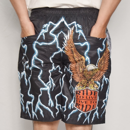 RIDE TO LIVE Amphibious Nylon Easy Short Pants/Eagle�ʥ饤�ɥȥ���� �����������硼�ȥѥ�ġ˥֥�å��ߥ֥롼 [a-8065]
