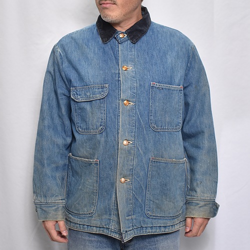 ��Wrangler/60-70's Vintage Blanket Lined Denim Chore Coat�ʥ֥�󥱥åȥ饤�ʡ����祢�����ȡ˥���ǥ���/������42 [y-0932]
