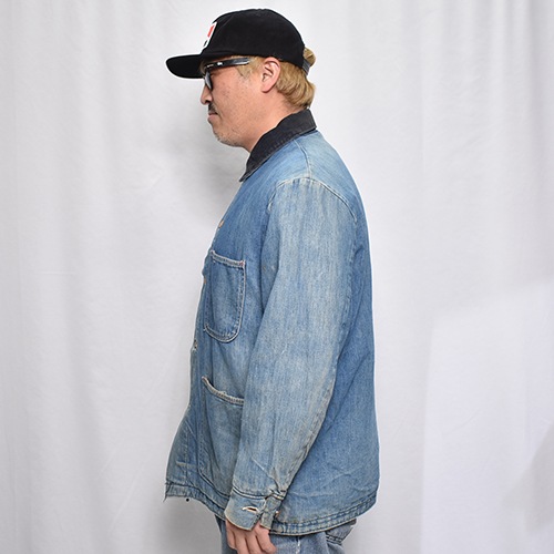 ��Wrangler/60-70's Vintage Blanket Lined Denim Chore Coat�ʥ֥�󥱥åȥ饤�ʡ����祢�����ȡ˥���ǥ���/������42 [y-0932]