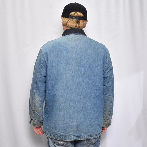 ��Wrangler/60-70's Vintage Blanket Lined Denim Chore Coat�ʥ֥�󥱥åȥ饤�ʡ����祢�����ȡ˥���ǥ���/������42 [y-0932]