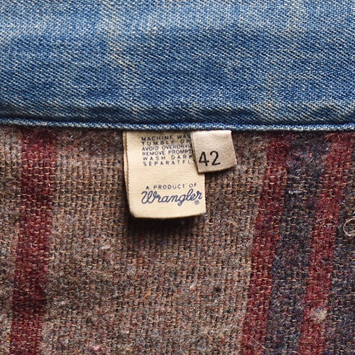 ��Wrangler/60-70's Vintage Blanket Lined Denim Chore Coat�ʥ֥�󥱥åȥ饤�ʡ����祢�����ȡ˥���ǥ���/������42 [y-0932]