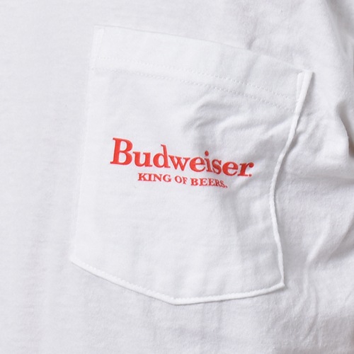 Budweiser/Vintage Label Pocket S/S T-shirt�ʥХɥ磻���� T����ġ˥ۥ磻�� [a-8639]