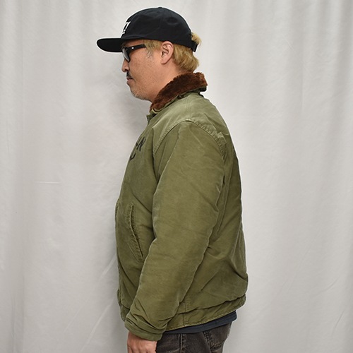 ��70's-80's Vintage French Navy Deck Jacket(�ե����ͥ��ӡ� �ǥå����㥱�å�)���꡼��/����65cm [y-0877]