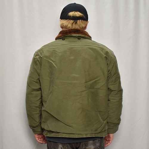 ��70's-80's Vintage French Navy Deck Jacket(�ե����ͥ��ӡ� �ǥå����㥱�å�)���꡼��/����65cm [y-0877]