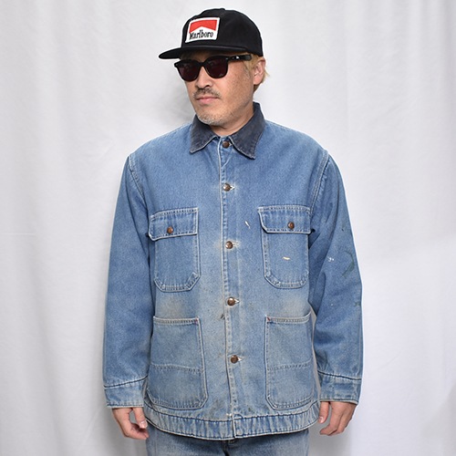 ��Big Mac/70-80's Vintage Blanket Lined Denim Chore Coat�ʥӥå��ޥå� �֥�󥱥åȥ饤�ʡ����祢�����ȡ˥���ǥ���/������42 [y-0933]