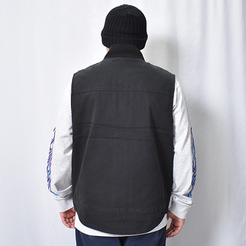 Fuck Logo Washed Duck Work Vest�ʥե��å����� ���å��٥��ȡ˥֥�å� [a-8395]