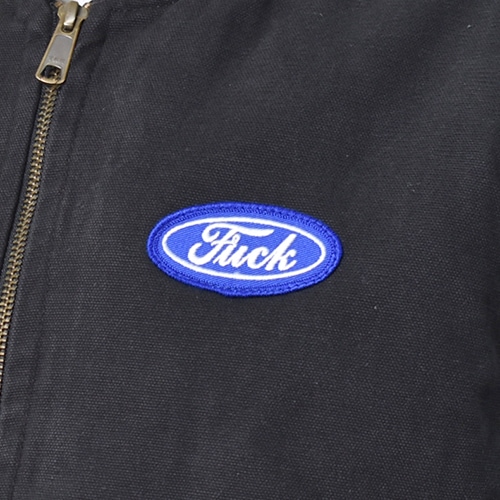 Fuck Logo Washed Duck Work Vest�ʥե��å����� ���å��٥��ȡ˥֥�å� [a-8395]
