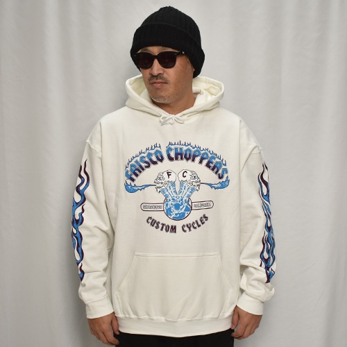 Frisco Choppers×Us/Skull Motor Pullover Hoodie（フリスコチョッパー