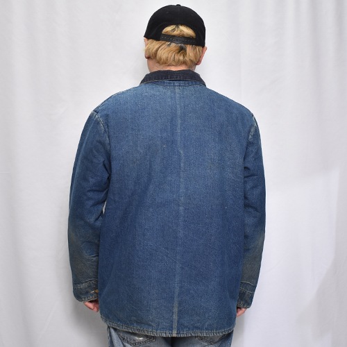 ��Wear Guard/70-80's Vintage Blanket Lined Denim Chore Coat�ʥ����������� �֥�󥱥åȥ饤�ʡ����祢�����ȡ˥���ǥ���/������42���� [y-0934]