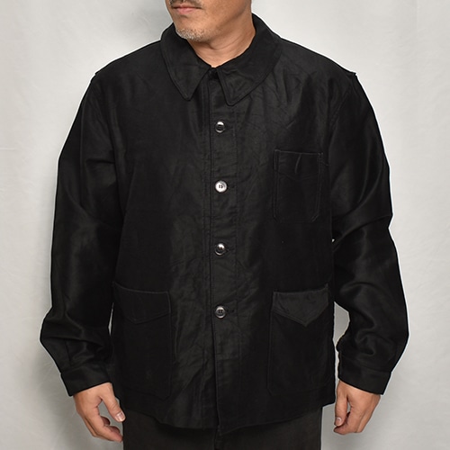 50's-60's Vintage French Black Moleskin Work Jacket(フレンチ