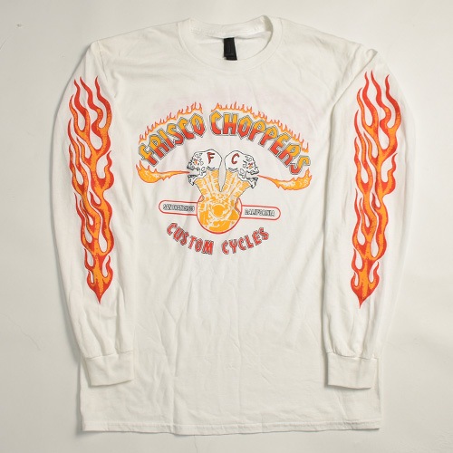 Frisco Choppers��Us/Skull Motor L/S T-Shirt�ʥեꥹ������åѡ����ߥ��� T����ġ˥ۥ磻�ȡߥ�������/��å� [a-8270]