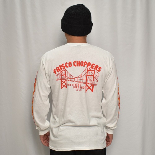 Frisco Choppers��Us/Skull Motor L/S T-Shirt�ʥեꥹ������åѡ����ߥ��� T����ġ˥ۥ磻�ȡߥ�������/��å� [a-8270]