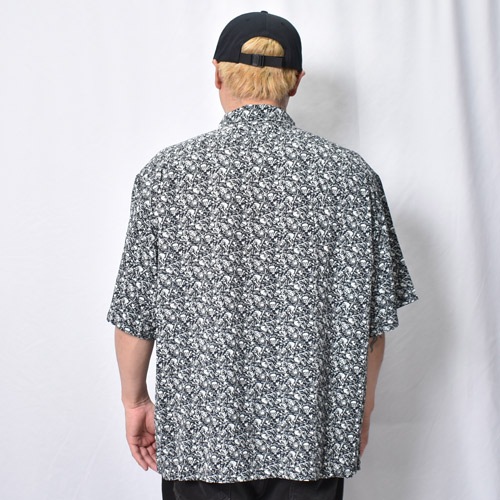 Towncraft/Printed Rayon S/S Open Collar Shirt/Skull & Bone�ʥ����󥯥�ե� �졼��󥷥�ġ˥֥�å��ߥۥ磻�� [a-8497]