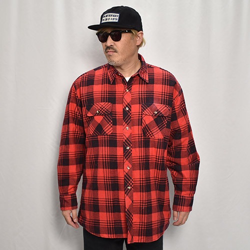 ��Old/Used Quilt Lined Flannel Shirt(����ƥ��󥰥ͥ륷���)��åɡߥ֥�å�/������XL���� [z-9934]