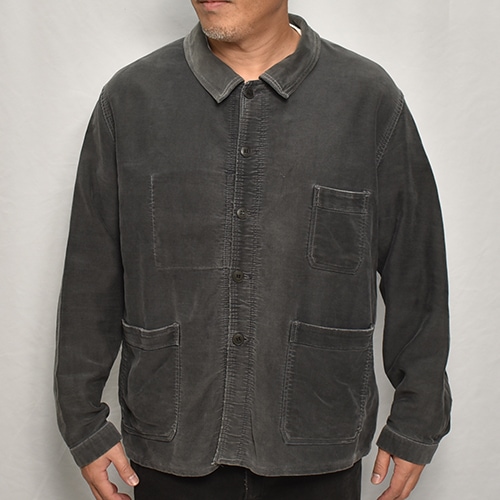 50's-60's Vintage French Black Moleskin Work Jacket(ե⡼륹 㥱å)֥å/57cm [y-0594]