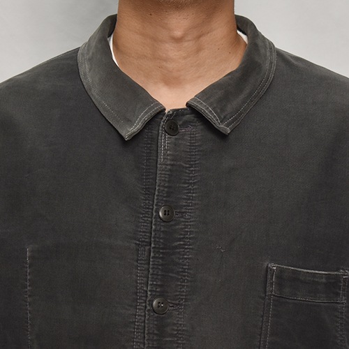 50's-60's Vintage French Black Moleskin Work Jacket(ե⡼륹 㥱å)֥å/57cm [y-0594]