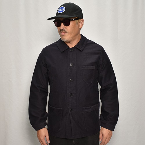 50's-60's Vintage French Moleskin Work Jacket(ե⡼륹 㥱å)ͥӡ/54cm [y-0595]