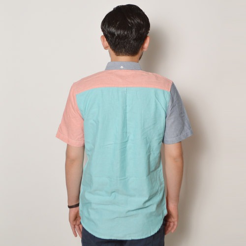 Vans/Rusden Block B.D. S/S Shirt�ʥХ� S/S����ġ˥ԥ󥯡ߥ��꡼��ߥ֥롼 [n-9089]