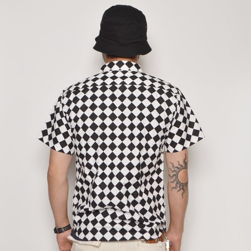 Cut-Rate/S/S Diamond Checker Shirt�ʥ��åȥ쥤�� �����å�������ġ˥ۥ磻�ȡߥ֥�å� [n-9124]