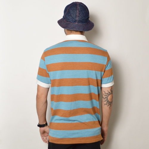 Alternative Apparel/S/S Border Polo Shirt�ʥ��륿�ͥ��ƥ��֥��ѥ�� �ܡ������ݥ�����ġ˥饤�ȥ֥롼�ߥ֥饦�� [n-9275]