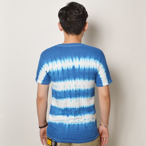 HanesUS/S/S Tie Dye Border V-Neck T-Shirtʥإ VͥåTġ˥֥롼ߥۥ磻 [n-9318]