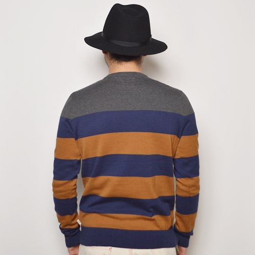 Vans/Slymar Border Crew Neck KnitʥХ ܡ롼ͥå˥åȡ˥졼ߥͥӡ֥饦 [n-9670]