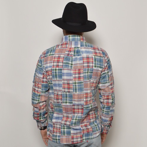 Five Brother/Check Patchwork B.D. Shirts(�ե����֥֥饶�� �����å��ѥå���������)��åɡߥ֥롼 [n-9767]