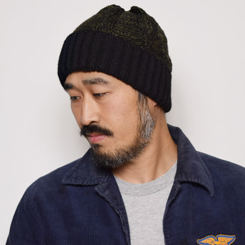 Highland 2000��US/2tone Cable Wool Knit Cap�ʥϥ�����2000�ߥ��� ������˥åȥ���åס�[a-0562]