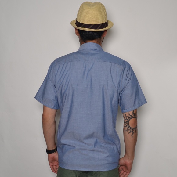 Red Kap��US/Mexican Rug Flap Chambray Shirt�ʥ�åɥ���åסߥ��� �����)�饤�ȥ֥롼�ߥС�����ǥ��� [n-7063]