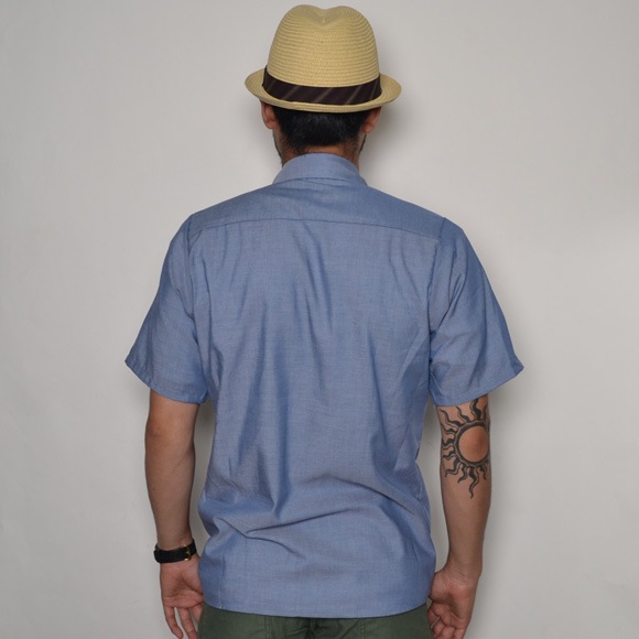 Red Kap��US/Mexican Rug Flap Chambray Shirt�ʥ�åɥ���åסߥ��� �����)�饤�ȥ֥롼�ߥ١����� [n-7062]
