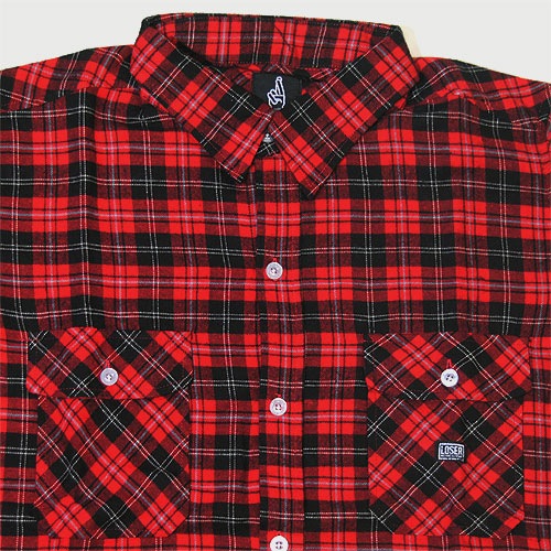 Loser Machine/Loser Flannel Shirt/Red [n-3461]