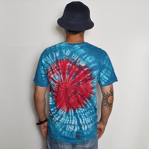 HanesUS/S/S Tie Dye V-Neck T-Shirtʥإ VͥåTġ˥֥롼ߥå [n-8341]