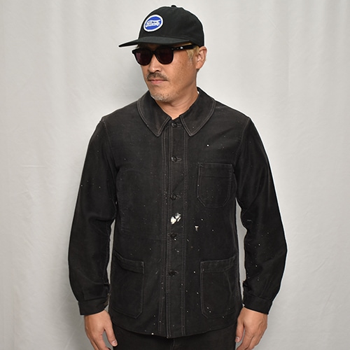 50's-60's Vintage French Black Moleskin Work Jacket(フレンチ