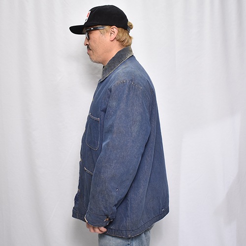 ��70-80's Vintage Blanket Lined Denim Chore Coat�ʥ֥�󥱥åȥ饤�ʡ����祢�����ȡ˥���ǥ���/������44���� [y-0938]