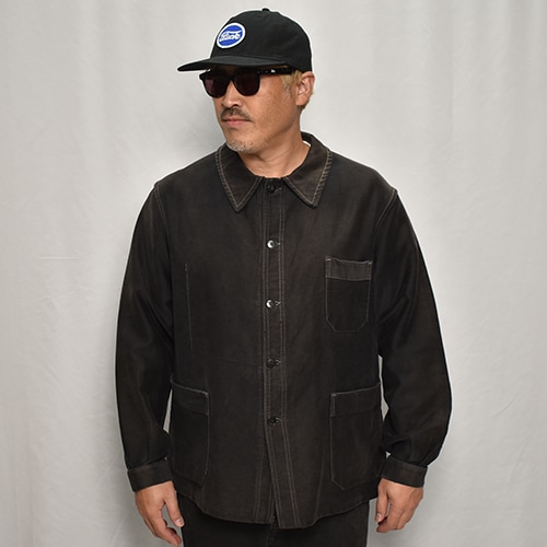 50's-60's Vintage French Black Moleskin Work Jacket(フレンチ