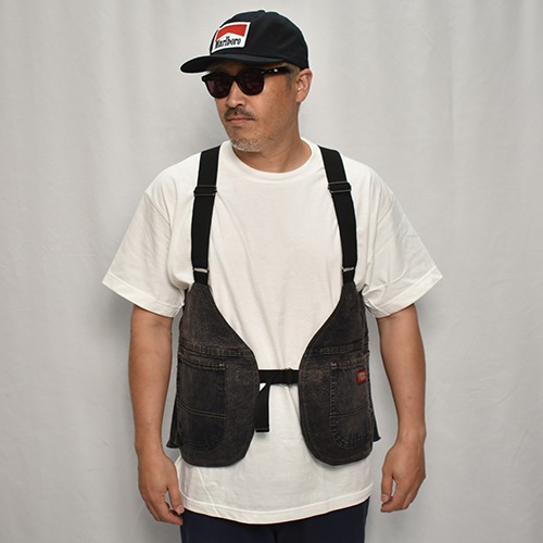 Customized Dickies Chemical Black Over Dyed Hunting Vestʥǥå ϥƥ󥰥٥ȡ˥֥å [y-0184]