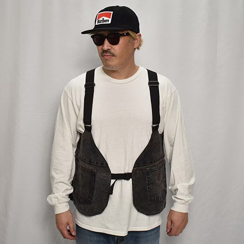 ��Customized Carhartt Chemical Black Over Dyed Hunting Vest�ʥ����ϡ��ȡߥ��� �ϥ�ƥ��󥰥٥��ȡ˥֥�å� [y-0820]