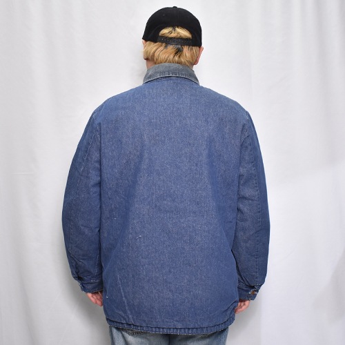 ��Blue Bell/70-80's Vintage Blanket Lined Denim Chore Coat�ʥ֥롼�٥� �֥�󥱥åȥ饤�ʡ����祢�����ȡ˥���ǥ���/������42 [y-0940]