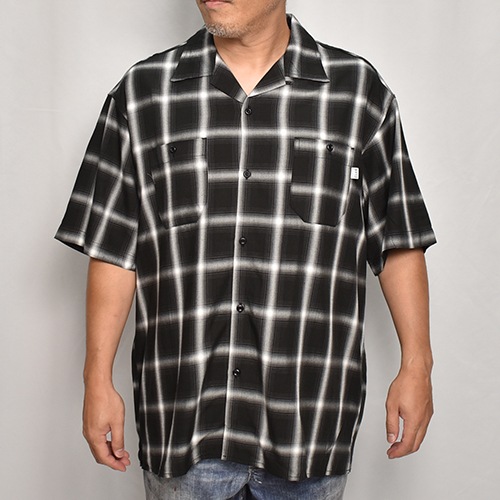 Pro Club/Ombre Checked S/S Rayon Shirt�ʥץ������ ����֥�����å�����ġ˥֥�å��ߥۥ磻�� [a-7548]
