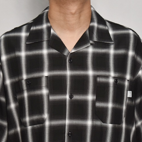 Pro Club/Ombre Checked S/S Rayon Shirt�ʥץ������ ����֥�����å�����ġ˥֥�å��ߥۥ磻�� [a-7548]