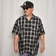 Pro Club/Ombre Checked S/S Rayon Shirt�ʥץ������ ����֥�����å�����ġ˥֥�å��ߥۥ磻�� [a-7548]