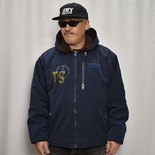 ��80's-90's Vintage French Navy Deck Jacket(�ե����ͥ��ӡ� �ǥå����㥱�å�)�ͥ��ӡ�/����65cm [y-0885]