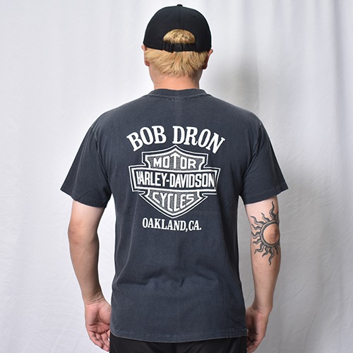 ��Vintage/Old Harley Davidson Dealer & Rally T-Shirt(�ϡ��졼���ӥåɥ��� T�����)�֥�å�/������L [y-1401]