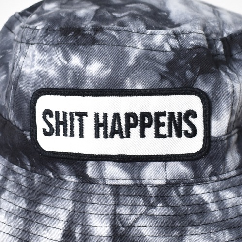 Shit Happens Black Tie Dye Bucket Hat�ʥ��åȥϥץ󥺥ϥåȡ˥֥�å��������� [a-8603]