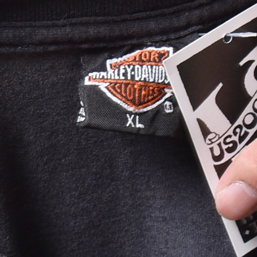 ��Vintage/Old Harley Davidson Dealer & Rally T-Shirt(�ϡ��졼���ӥåɥ��� T�����)�֥�å�/������XL [y-1402]