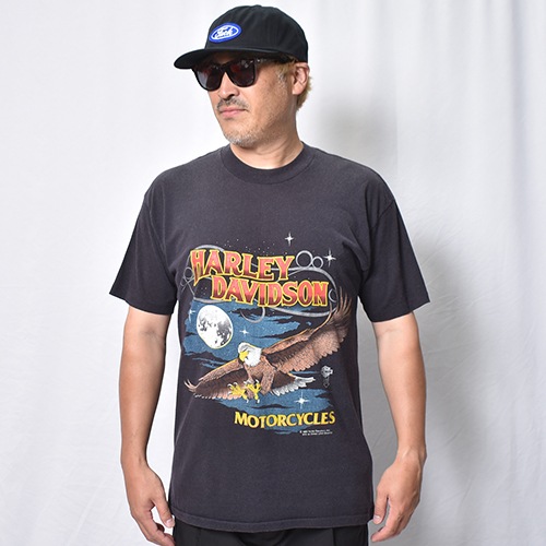 ��Vintage/Old Harley Davidson Dealer & Rally T-Shirt(�ϡ��졼���ӥåɥ��� T�����)�֥�å�/������XL���� [y-1403]