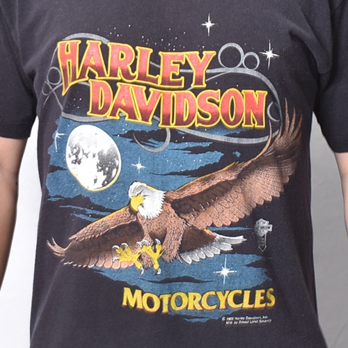 ��Vintage/Old Harley Davidson Dealer & Rally T-Shirt(�ϡ��졼���ӥåɥ��� T�����)�֥�å�/������XL���� [y-1403]