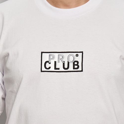 Pro Club/Heavyweight Embroidered Box Logo S/S T-Shirt�ʥץ������ T����ġ˥ۥ磻�� [a-7551]