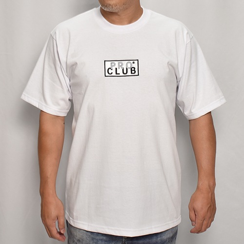 Pro Club/Heavyweight Embroidered Box Logo S/S T-Shirt�ʥץ������ T����ġ˥ۥ磻�� [a-7551]