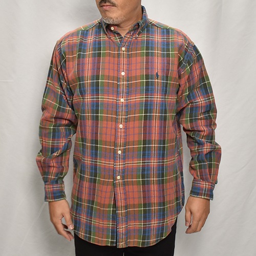 ��Polo Ralph Lauren/Cotton Flannel L/S Shirt�ʥ��ե������ �ͥ륷��ġ˥���󥸡ߥ��꡼��ߥͥ��ӡ�/������S [y-0528]